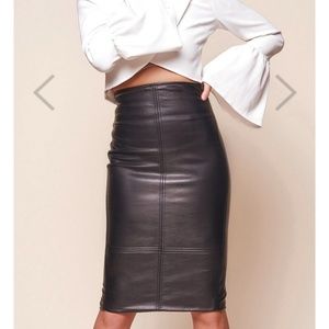 Selfie Leslie Black Vegan Leather Skirt